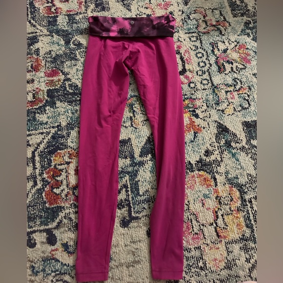 Lululemon Pink Tie-dye Print High Waist Stretch Leggings - Picture 2 of 4